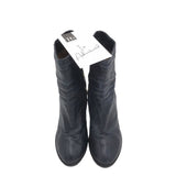 CHLOE LEATHER ANKLE LUXE BOOTS NAVY BLUE 42