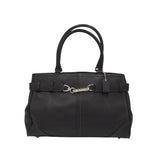 COACH LEATHER TOP HANDLE BAG HANDBAG BLACK 17x15x3