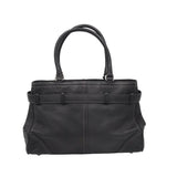 COACH LEATHER TOP HANDLE BAG HANDBAG BLACK 17x15x3