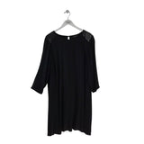 EILEEN FISHER SEQUIN 3/4 SLEEVE DESIGNER DRESS BLACK 1X