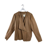 LEATHER LONG SLEEVE JACKET TAN 2X