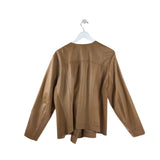 LEATHER LONG SLEEVE JACKET TAN 2X