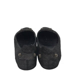 BALENCIAGA LEATHER SHIMMER FLATS LUXE SHOES BLACK 10.