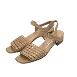 SALVATORE FERRAGAMO LEATHER SANDAL SHOES BEIGE 8