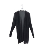 EILEEN FISHER RUFFLE LONG SLEEVE DESIGNER CARDIGAN BLACK 1X