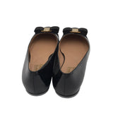 SALVATORE FERRAGAMO PATENT FLATS SHOES BLACK 8.5B