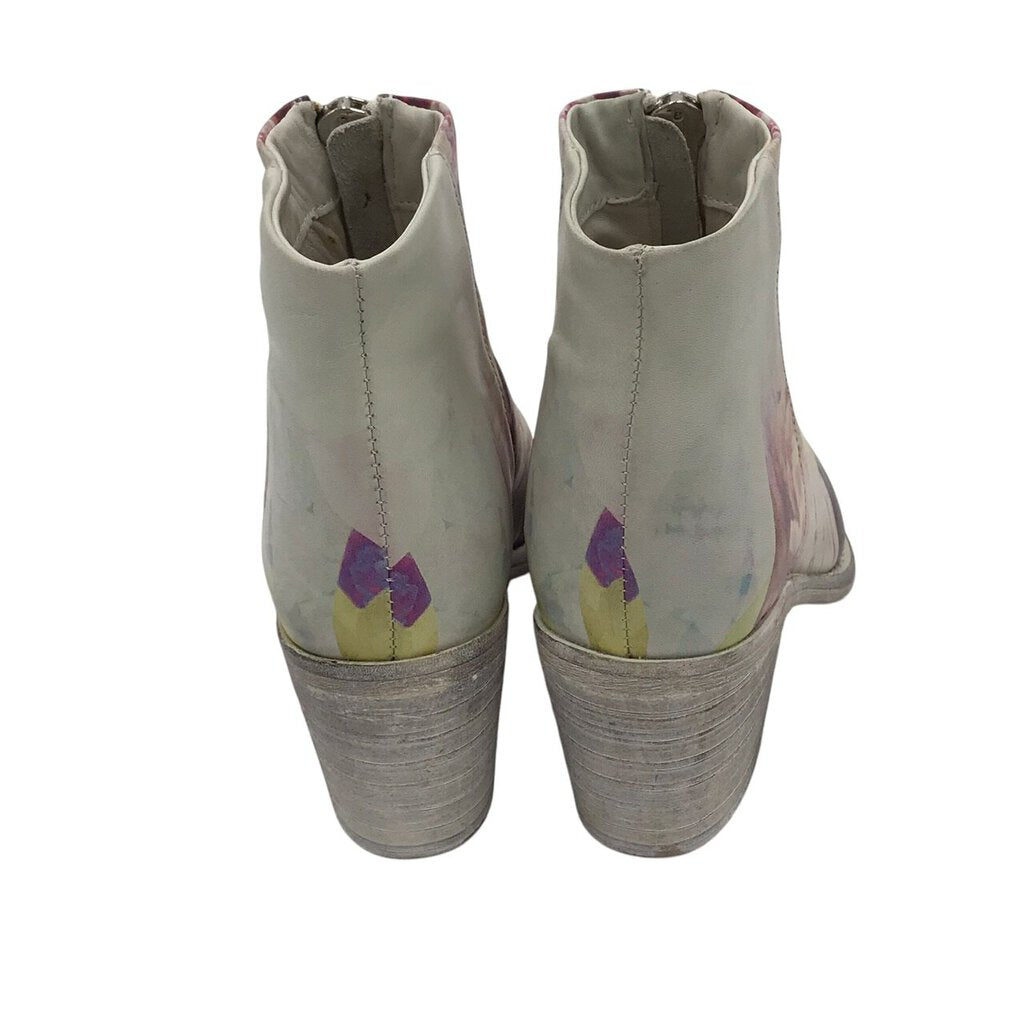 DIESEL FLORAL PEEP TOE SHOES WHITE PINK 5