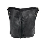 PATRICIA NASH LEATHER BUCKET HANDBAG BLACK