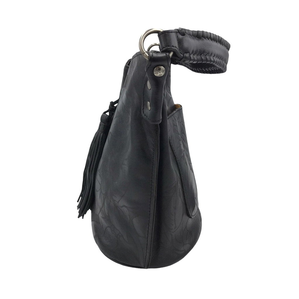 PATRICIA NASH LEATHER BUCKET HANDBAG BLACK