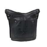 PATRICIA NASH LEATHER BUCKET HANDBAG BLACK