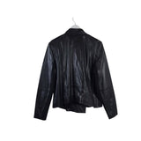 HALOGEN ZIP LEATHER JACKET BLACK XXLARGE