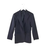 PRADA 2014 VIRGIN WOOL PEAK LAPEL MEN SPORTCOAT BLACK 48R