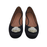 GIUSEPPE ZANOTTI RHINESTONE FLATS SHOES BLACK 8.5