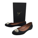 GIUSEPPE ZANOTTI RHINESTONE FLATS SHOES BLACK 8.5