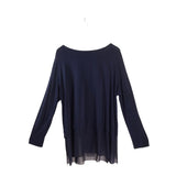 EILEEN FISHER TUNIC LONG SLEEVE DESIGNER SWEATER NAVY 1X