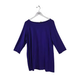 EILEEN FISHER KNIT 3/4 SLEEVE DESIGNER TOP PURPLE 1X