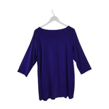 EILEEN FISHER KNIT 3/4 SLEEVE DESIGNER TOP PURPLE 1X