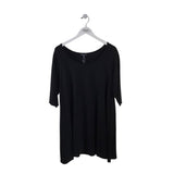 EILEEN FISHER NWT$148 KNIT 3/4 SLEEVE DESIGNER TOP BLACK 1X