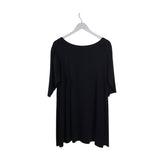 EILEEN FISHER NWT$148 KNIT 3/4 SLEEVE DESIGNER TOP BLACK 1X