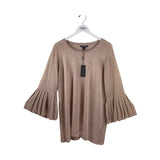 CABLE & GAUGE FLARE SLEEVE SWEATER ROSE GOLD X