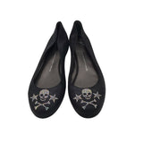 GIUSEPPE ZANOTTI RET. $550 SKULL FLATS DESIGNER SHOES BLACK 9