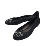 GIUSEPPE ZANOTTI RET. $550 SKULL FLATS DESIGNER SHOES BLACK 9