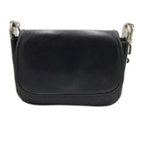 FERRAGAMO LEATHER SHOULDER LUXE HANDBAG BLACK 8x11x2.5