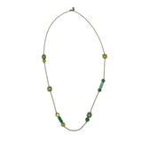 KATE SPADE OPEN BEZEL STATION NECKLACE GOLD GREEN