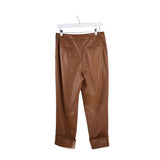 TRINA TURK PLEATHER CUFF DESIGNER PANT TAN 4