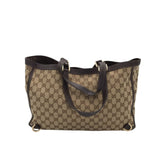 GUCCI ABBEY D-RING CANVAS TOTE LUXE HANDBAG BEIGE 15x15x5