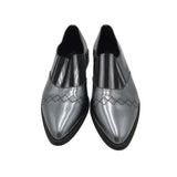 AQUATALIA LEATHER POINT LOAFERE SHOES SILVER BLACK 11