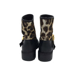 GIUSEPPE ZANOTTI RET. $1,250 ANIMAL PRINT DESIGNER BOOTS BLACK BROWN 7.5