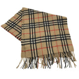 BURBERRY VINTAGE CASHMERE PLAID SCARF LUXE ACCESSORIES BEIGE