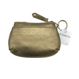 COACH LEATHER COIN POUCH WALLET GOLD 5.5x3.5x0.5