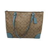 COACH MONOGRAM SHOULDER HANDBAG BROWN BLUE