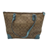 COACH MONOGRAM SHOULDER HANDBAG BROWN BLUE