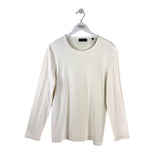 VERSACE RIBBED LONG SLEEVE DESIGNER TOP WHITE MEDIUM