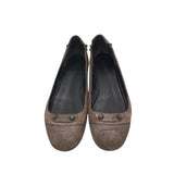 BALENCIAGA SHIMMER BALLET FLATS LUXE SHOES BROWN 40