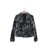 WHITE HOUSE BLACK MARKET ZIP MOTO DENIM JACKET GREY BLACK 8