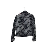 WHITE HOUSE BLACK MARKET ZIP MOTO DENIM JACKET GREY BLACK 8