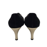 FERRAGAMO SUEDE GOLD DOTS SHOES BLACK 10