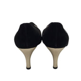 FERRAGAMO SUEDE GOLD DOTS SHOES BLACK 10