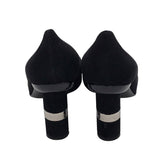CHANEL VINTAGE SUEDE PUMPS LUXE SHOES BLACK 41