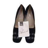 CHANEL VINTAGE SUEDE PUMPS LUXE SHOES BLACK 41