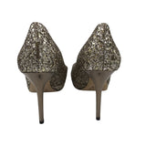 JIMMY CHOO GLITTER PLATFORM PUMPS DESIGNER SHOES GOLD 36