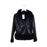 SHEARLING LAMB JACKET FUR BLACK LARGE