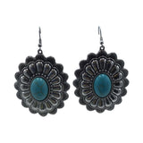 CONCHO DANGLE EARRINGS TURQUOISE SILVER
