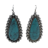 TEARDROP DANGLE EARRINGS TURQUOISE SILVER