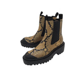 TORY BURCH RET. $500+ SNAKE BOOTIES DESIGNER BOOTS TAN BLACK 7.5