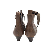BORN CROWN OXFORD LEATHER BOOTIE BOOTS BROWN 9